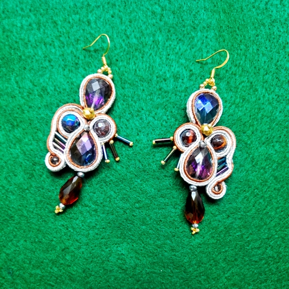"Harmony" dangle soutache earrings - Picture 1 of 2